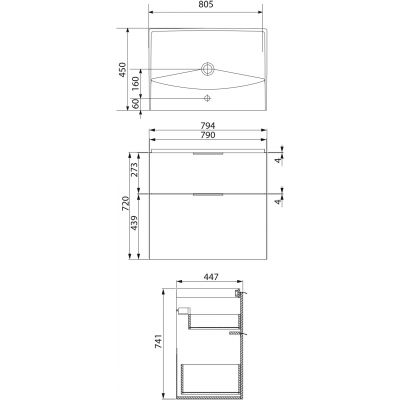 Cersanit City S801423 umywalka z szafką