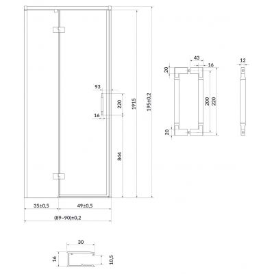 Cersanit Larga S932120 drzwi prysznicowe