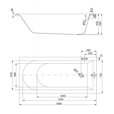Cersanit City S301335 wanna prostokątna 160x75 cm biały