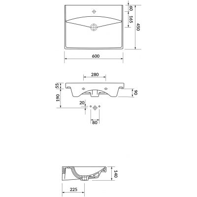 Cersanit City K35006 umywalka 60x45 cm prostokątna meblowa biała