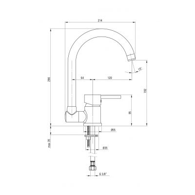 Deante Aster BCA061M bateria kuchenna stojąca chrom