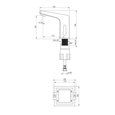 Deante Vital BCH029R bateria umywalkowa stojąca elektroniczna chrom