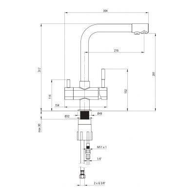 Deante Aster BCH065M bateria kuchenna stojąca chrom