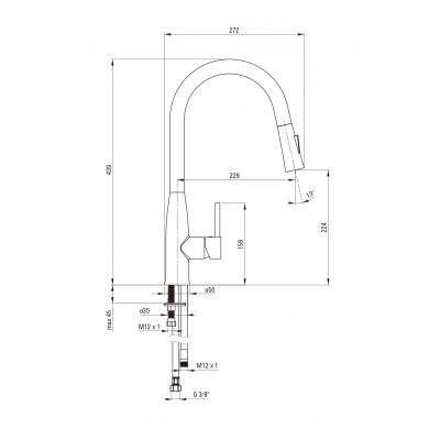 Deante Lukrecja BDHN72M bateria kuchenna stojąca czarna