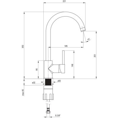 Deante Milin BEUW62M bateria kuchenna stojąca biała