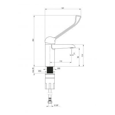 Deante Corio BFC020C bateria umywalkowa stojąca chrom