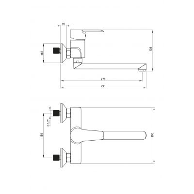 Deante Corio BFCE080M bateria kuchenna ścienna chrom