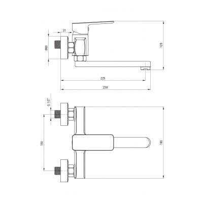 Deante Neo Maro BLON50M bateria umywalkowa ścienna czarna