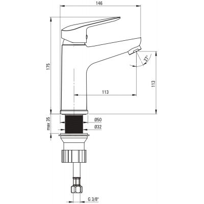 Deante Neo Boro BMON20M bateria umywalkowa stojąca czarna