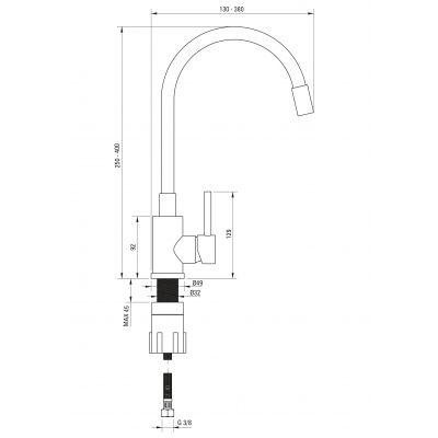 Deante Neo Luno BOCW720 bateria kuchenna stojąca stal-biała