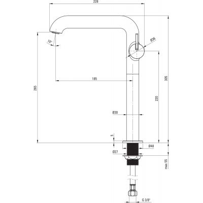 Deante Silia BQSN24K bateria umywalkowa stojąca czarna