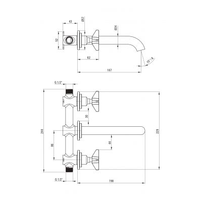 Deante Temisto BQT054D bateria umywalkowa podtynkowa