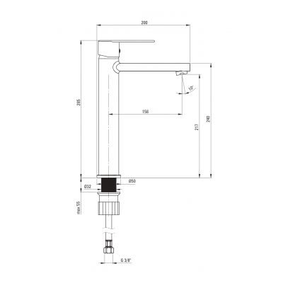 Deante Tubo BUT020K bateria umywalkowa stojąca chrom