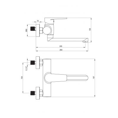 Deante Tubo BUT050M bateria umywalkowa