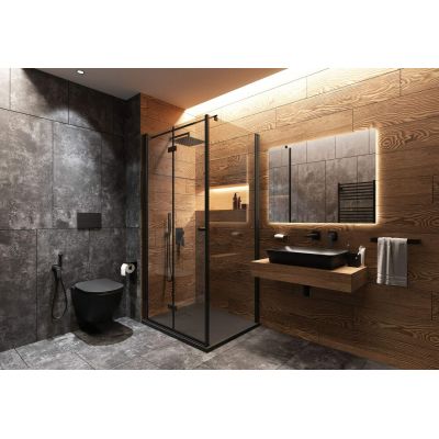 Deante Kerria Plus KTSN39P ścianka prysznicowa walk-in 90 cm czarny mat/szkło przezroczyste