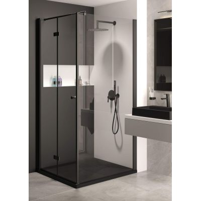 Deante Kerria Plus KTSN39P ścianka prysznicowa walk-in 90 cm czarny mat/szkło przezroczyste