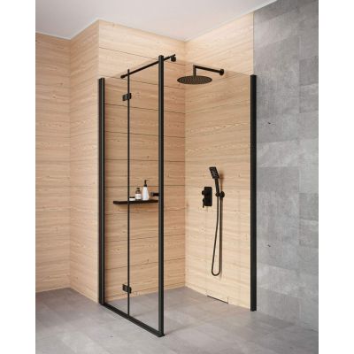 Deante Kerria Plus KTSN39P ścianka prysznicowa walk-in 90 cm czarny mat/szkło przezroczyste