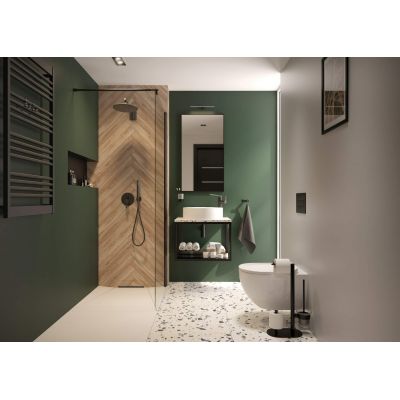 Deante Kerria Plus KTSN39P ścianka prysznicowa walk-in 90 cm czarny mat/szkło przezroczyste