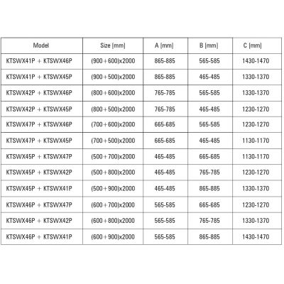 Deante Kerria Plus KTSWN46P drzwi prysznicowe 60 cm uchylne czarny mat/szkło przezroczyste