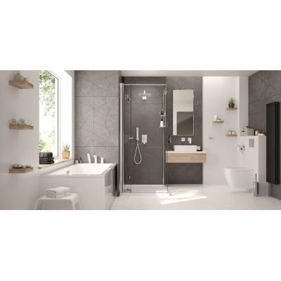 Deante Kerria Plus KTSX041P drzwi prysznicowe 90 cm składane chrom połysk/szkło przezroczyste