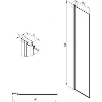 Deante Kerria Plus KTSXN72P ścianka prysznicowa 40 cm