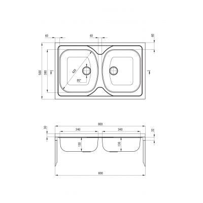 Deante Tango ZM5320N zlewozmywak stalowy 80x50 cm