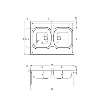 Deante Tango ZM6320N zlewozmywak stalowy 80x60 cm