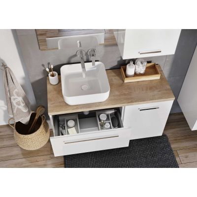 Elita Kwadro Plus 166719 szafka 39.6x39.6x53 cm boczna wisząca biała