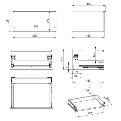 Elita Look RE080601025290 szafka 60x44.9x28.1 cm podumywalkowa wisząca biała