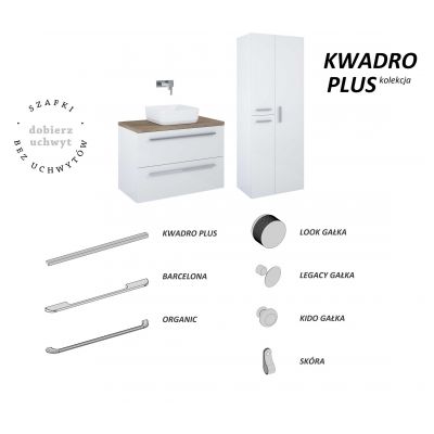 Elita Kwadro Plus 167636 szafka 39.6x36.9x53 cm boczna wisząca biały