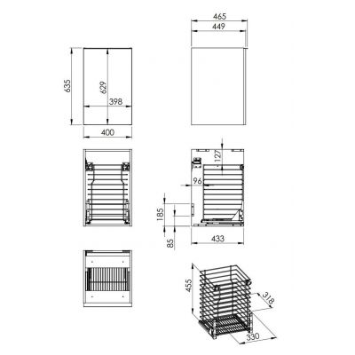 Elita Look RE080402027160 szafka 40x44.9x63.5 cm boczna wisząca czarna