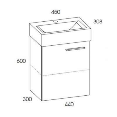 Elita Tiny RE020451157050 umywalka z szafką 45 cm dąb