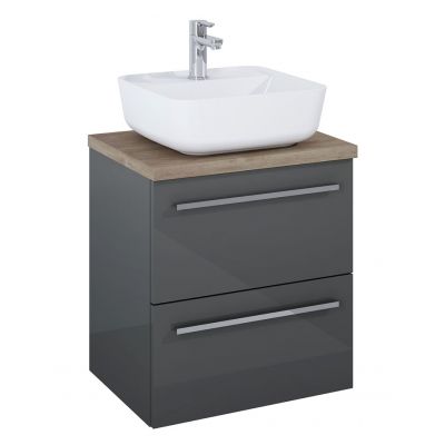 Elita Kwadro Plus 168445 umywalka z szafką i blatem 50.4 cm antracyt