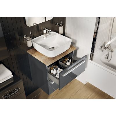 Elita Kwadro Plus 168445 umywalka z szafką i blatem 50.4 cm antracyt