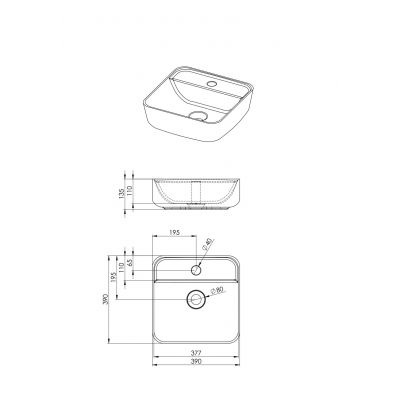 Elita Kwadro Plus 168445 umywalka z szafką i blatem 50.4 cm antracyt