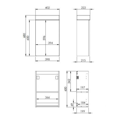 Elita Young Basic RE168994007030 umywalka z szafką 40.2 cm niebieską