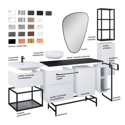 Elita Look RE010601027020 szafka 60x44.9x63.5 cm podumywalkowa wisząca beżowa