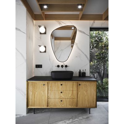 Elita Reni RE040460037160 umywalka 45.5x32.5 cm prostokątna nablatowa czarna