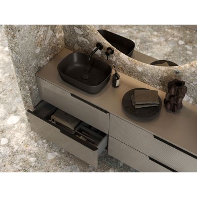 Elita Reni RE040460037160 umywalka 45.5x32.5 cm prostokątna nablatowa czarna