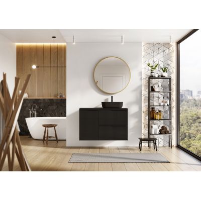 Elita Reni RE040460037160 umywalka 45.5x32.5 cm prostokątna nablatowa czarna