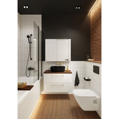 Elita Reni RE040460037160 umywalka 45.5x32.5 cm prostokątna nablatowa czarna