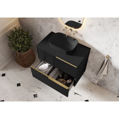 Elita Reni RE040460037160 umywalka 45.5x32.5 cm prostokątna nablatowa czarna