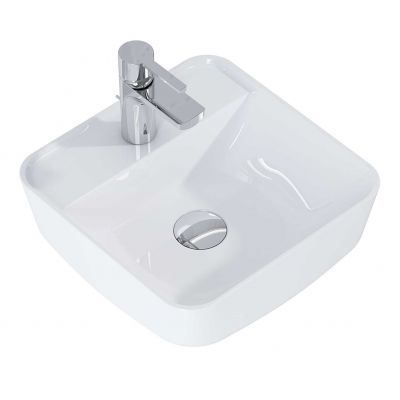 Elita Tonia RE040390138060 umywalka 39x39 cm kwadratowa nablatowa biała