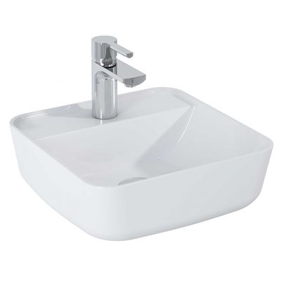 Elita Tonia RE040390138060 umywalka 39x39 cm kwadratowa nablatowa biała