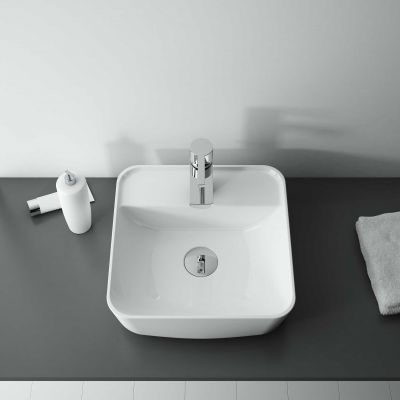 Elita Tonia RE040390138060 umywalka 39x39 cm kwadratowa nablatowa biała