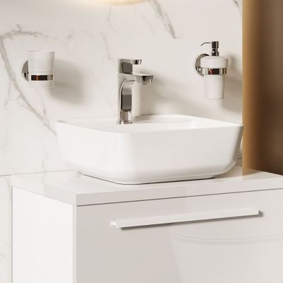 Elita Tonia RE040390138060 umywalka 39x39 cm kwadratowa nablatowa biała