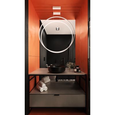 Elita Lorca RE040420047160 umywalka 41.5x41.5 cm okrągła nablatowa czarna