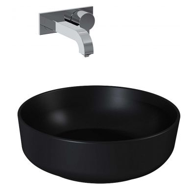 Elita Lorca RE040420047160 umywalka 41.5x41.5 cm okrągła nablatowa czarna