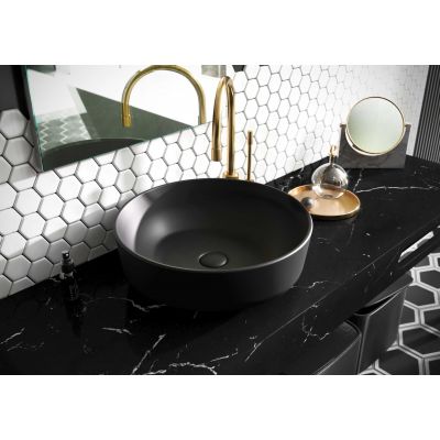 Elita Lorca RE040420047160 umywalka 41.5x41.5 cm okrągła nablatowa czarna