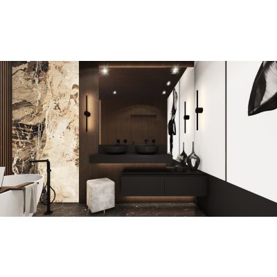 Elita Lorca RE040420047160 umywalka 41.5x41.5 cm okrągła nablatowa czarna